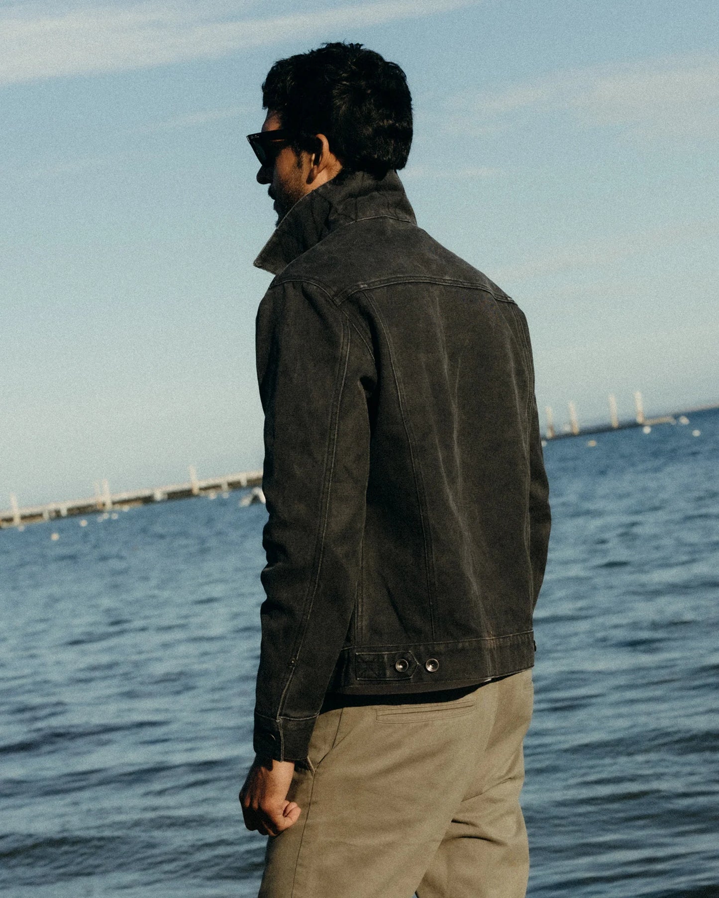 The Ryder Jacket in Coal Chipped Canvas