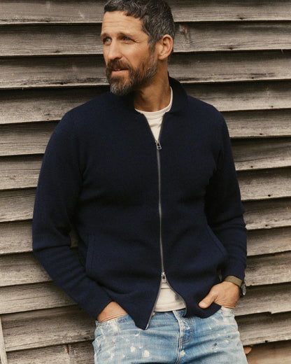 The Portola Sweater Jacket in Midnight Merino