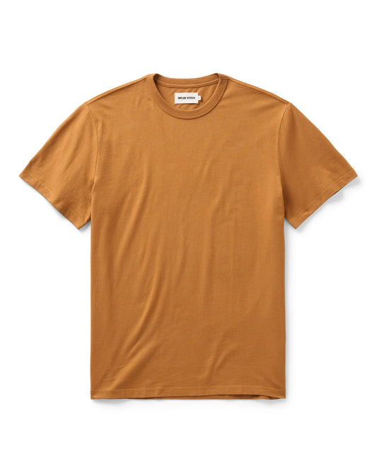 The Regenerative Cotton Tee in Saffron