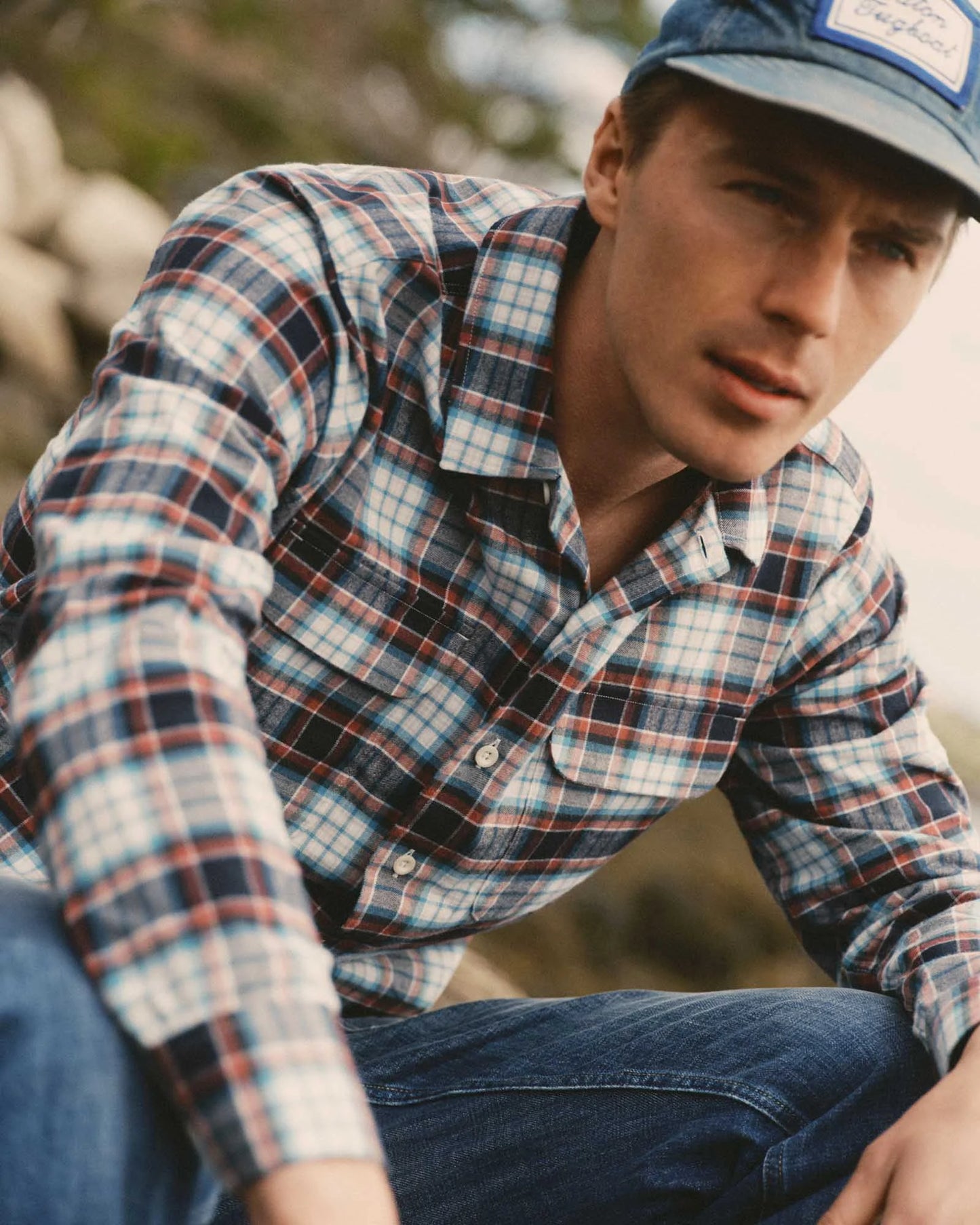 The Shore Shirt in Harbor Check Portuguese Flannel