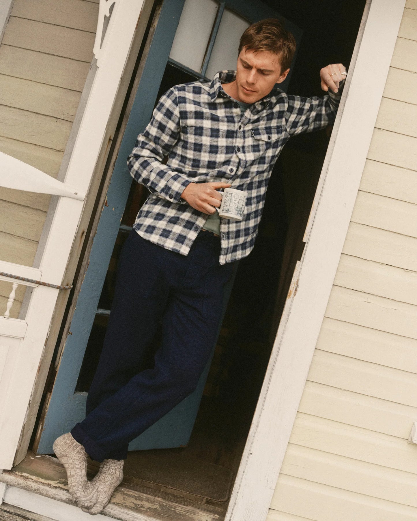 The Breakwater Pant in Rinsed Indigo Sashiko