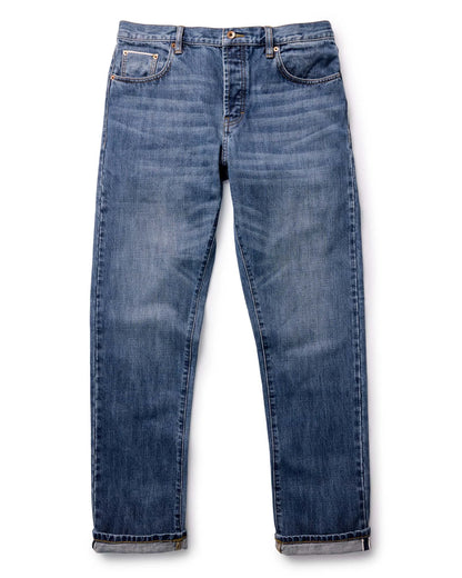The Straight Jean in Mid Wash Organic Selvedge