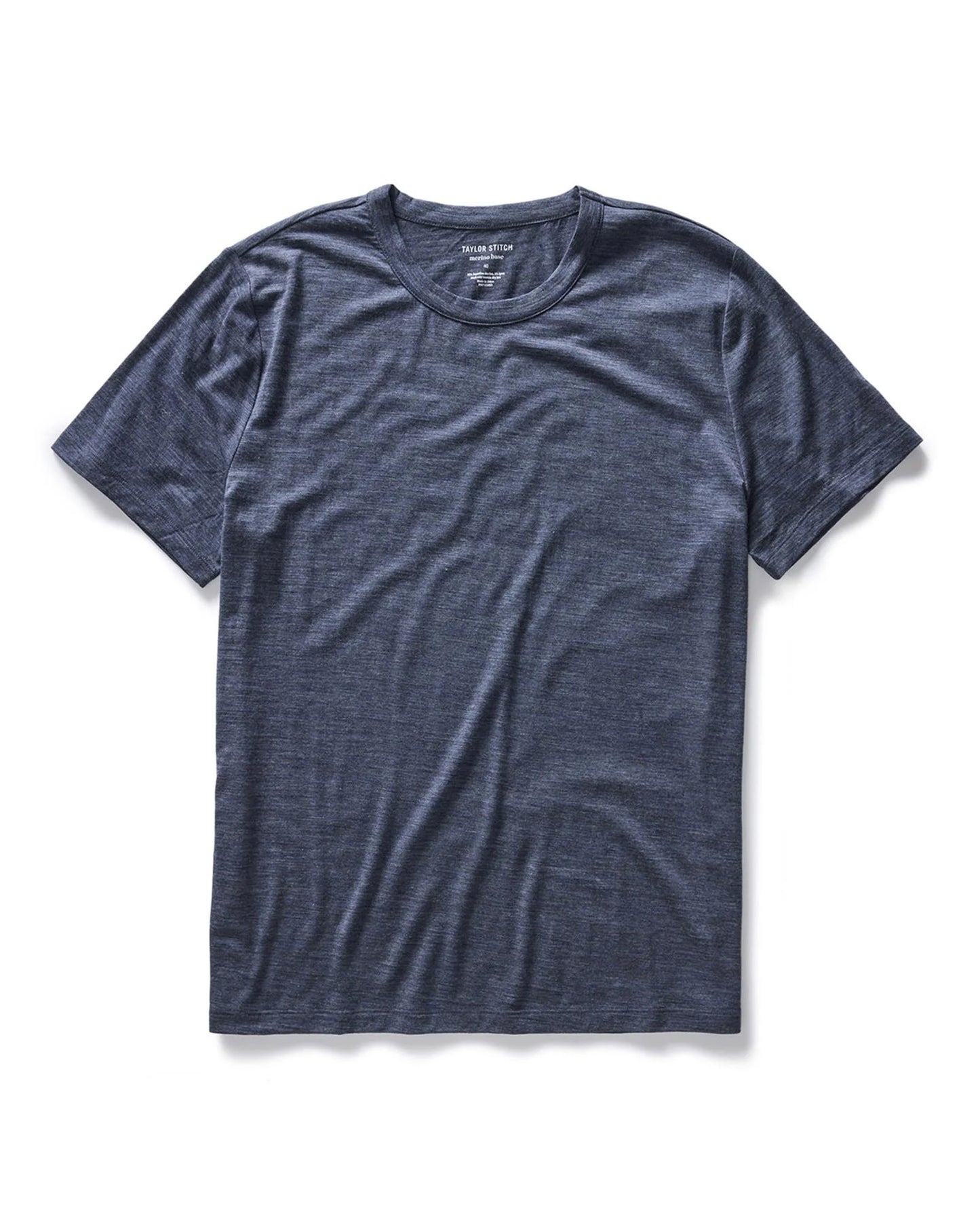 The Merino Tee in Heather Navy