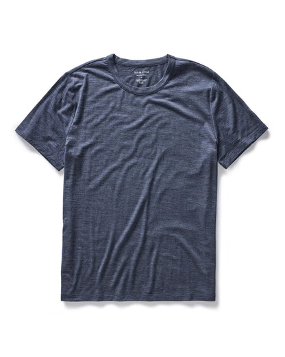 The Merino Tee in Heather Navy