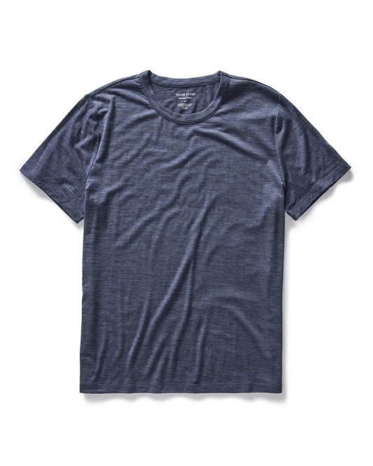 The Merino Tee in Heather Navy