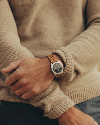 The Newton Sweater Polo in Heather Oatmeal