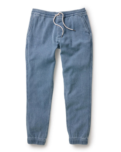 The Apres Pant in Washed Indigo Sashiko