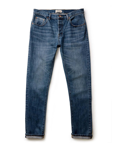 The Slim Jean in Mid Wash Organic Selvedge