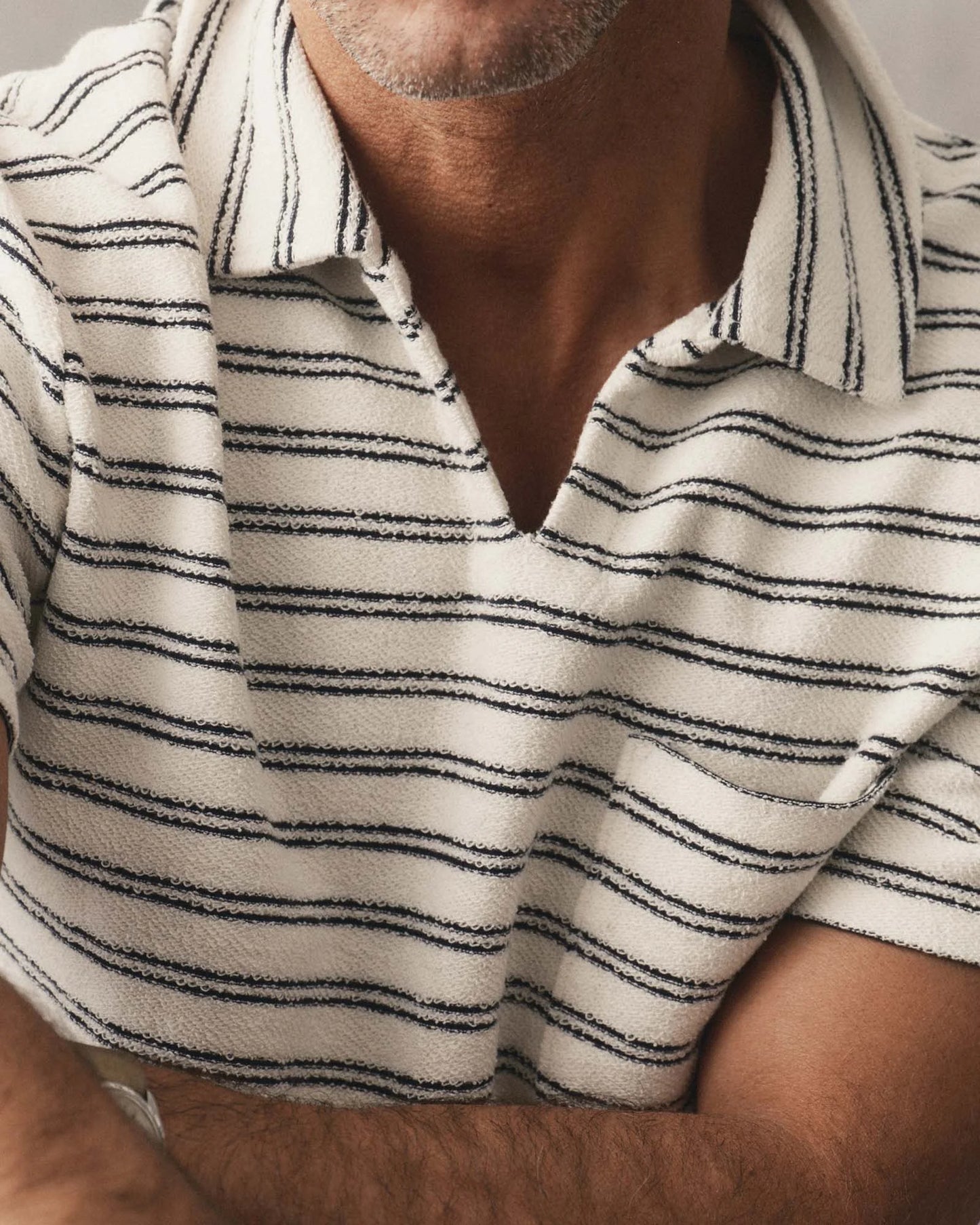 The Meridian Polo in Marine Stripe
