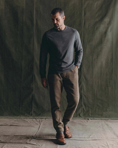The Organic Cotton Long Sleeve Tee in Faded Black