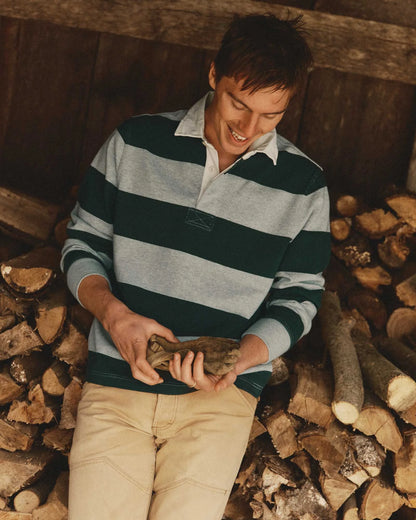 The Rugby Shirt in Dark Forest Stripe