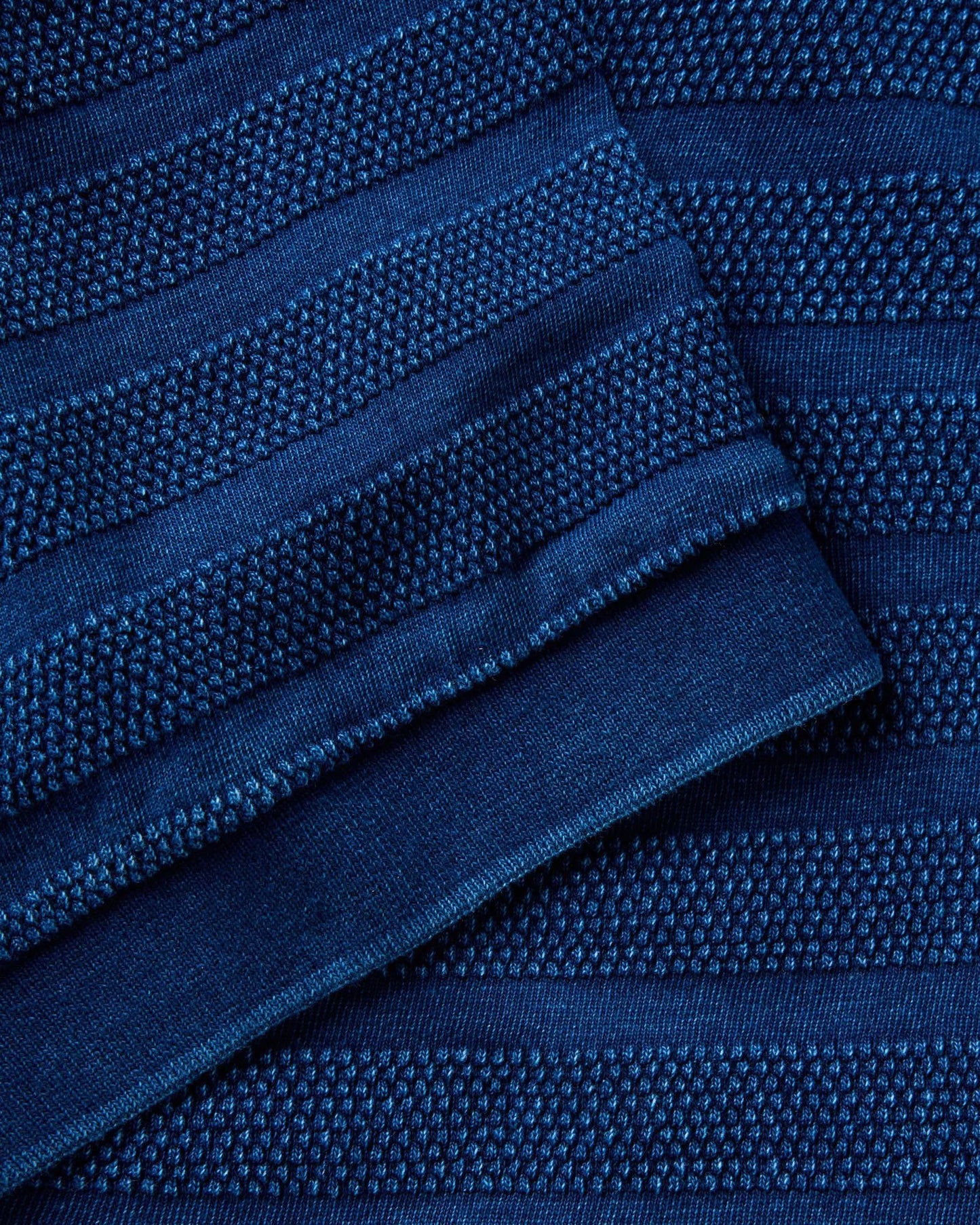 The Bywater Polo in Rinsed Indigo Knit Stripe
