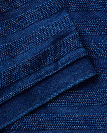The Bywater Polo in Rinsed Indigo Knit Stripe
