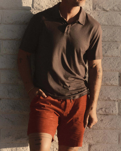 The Cotton Hemp Polo in Faded Black