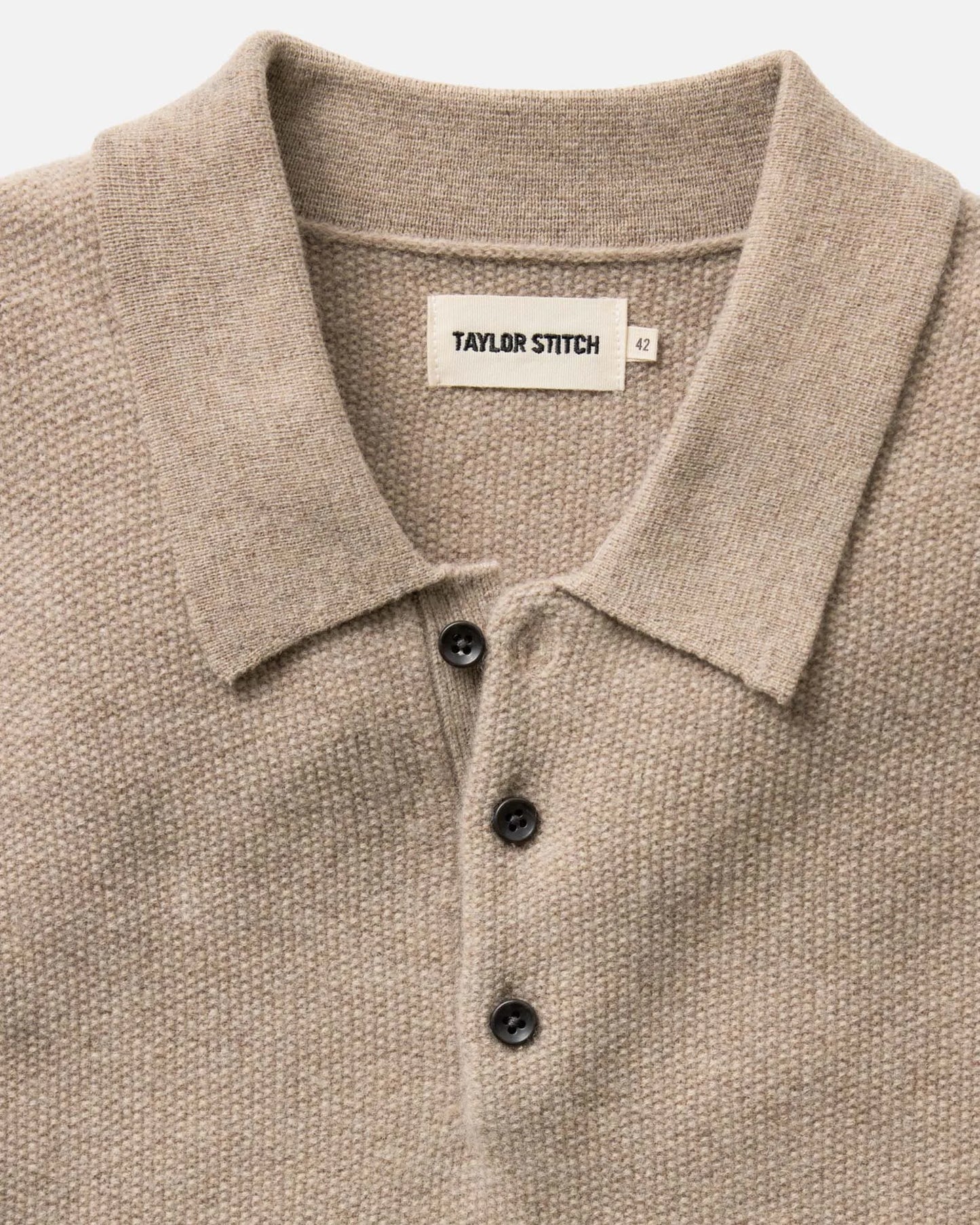 The Newton Sweater Polo in Heather Oatmeal