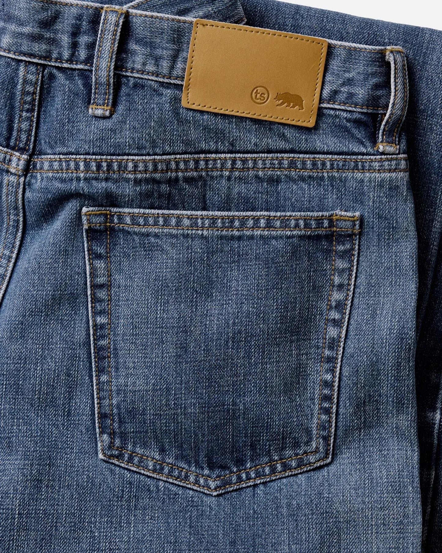 The Straight Jean in Mid Wash Organic Selvedge