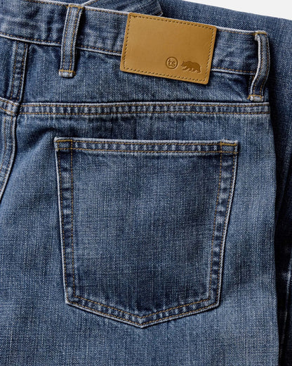 The Straight Jean in Mid Wash Organic Selvedge