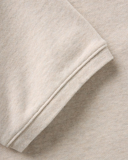 The Short Sleeve Sunset Crew in Heather Oat Terry