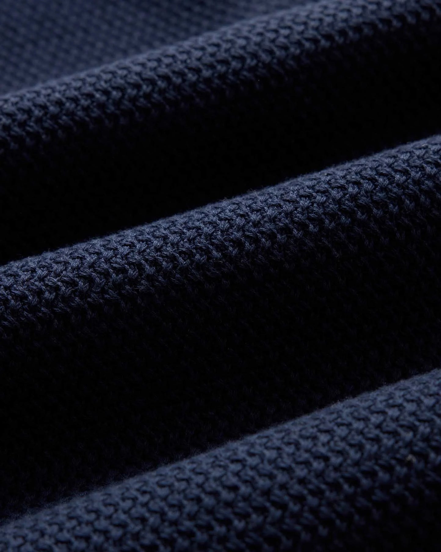 The Button Down Polo in Dark Navy Crochet