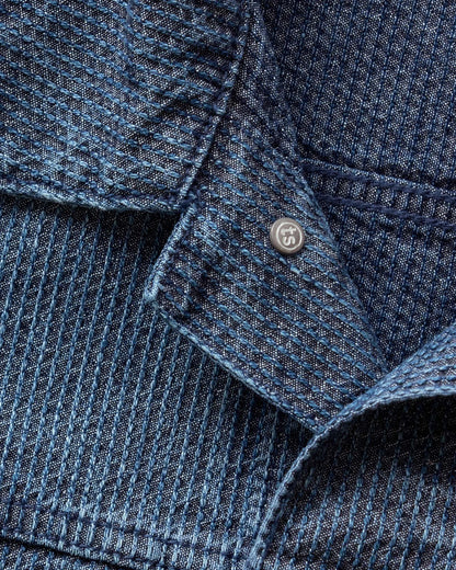 The Ryder Jacket in Japanese Washed Indigo Sashiko