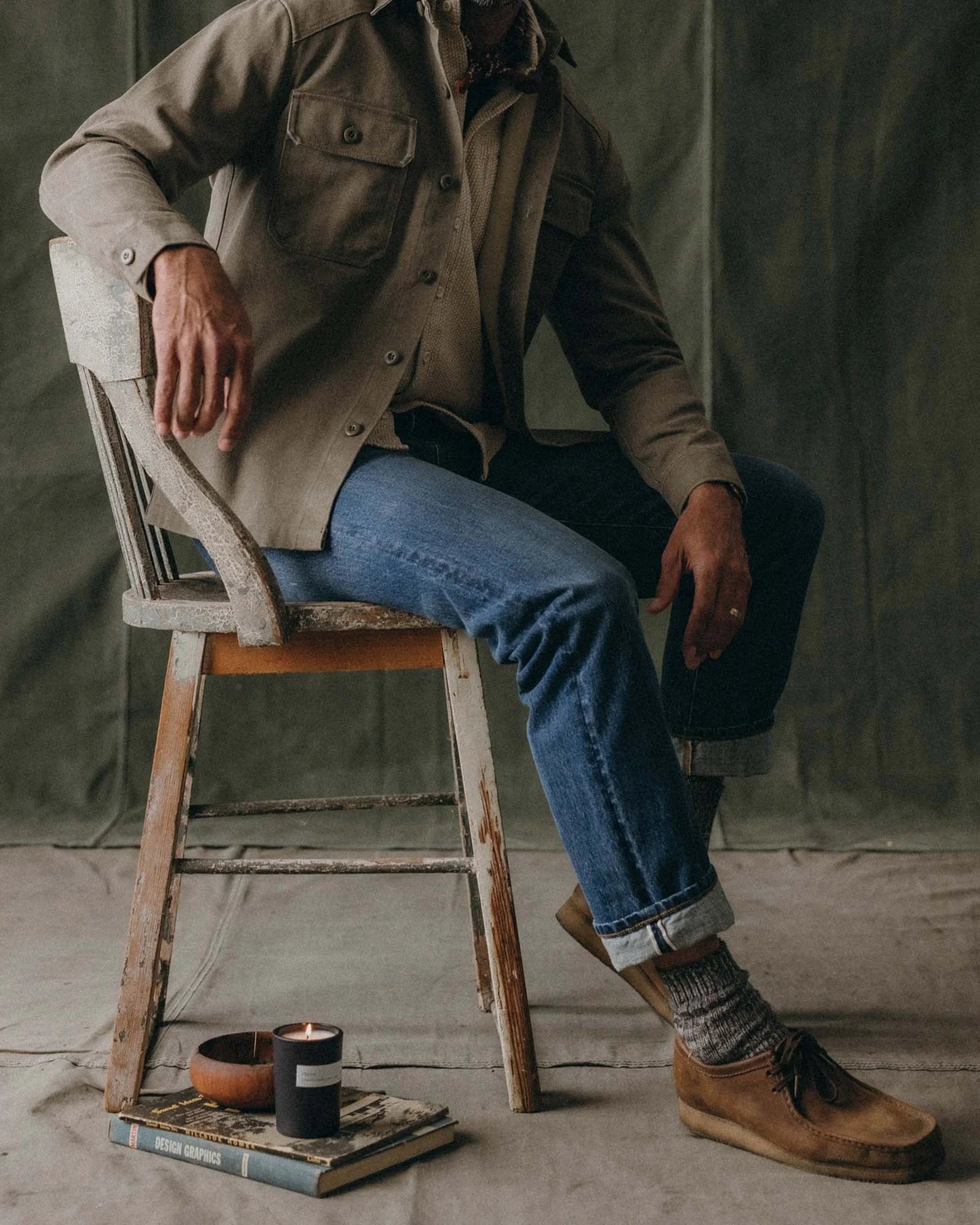 The Straight Jean in Mid Wash Organic Selvedge