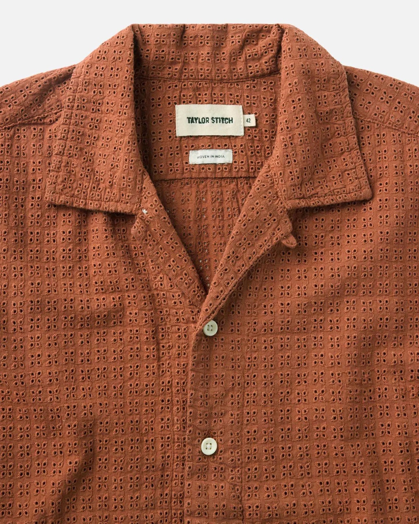 The Davis Shirt in Driftwood Eyelet