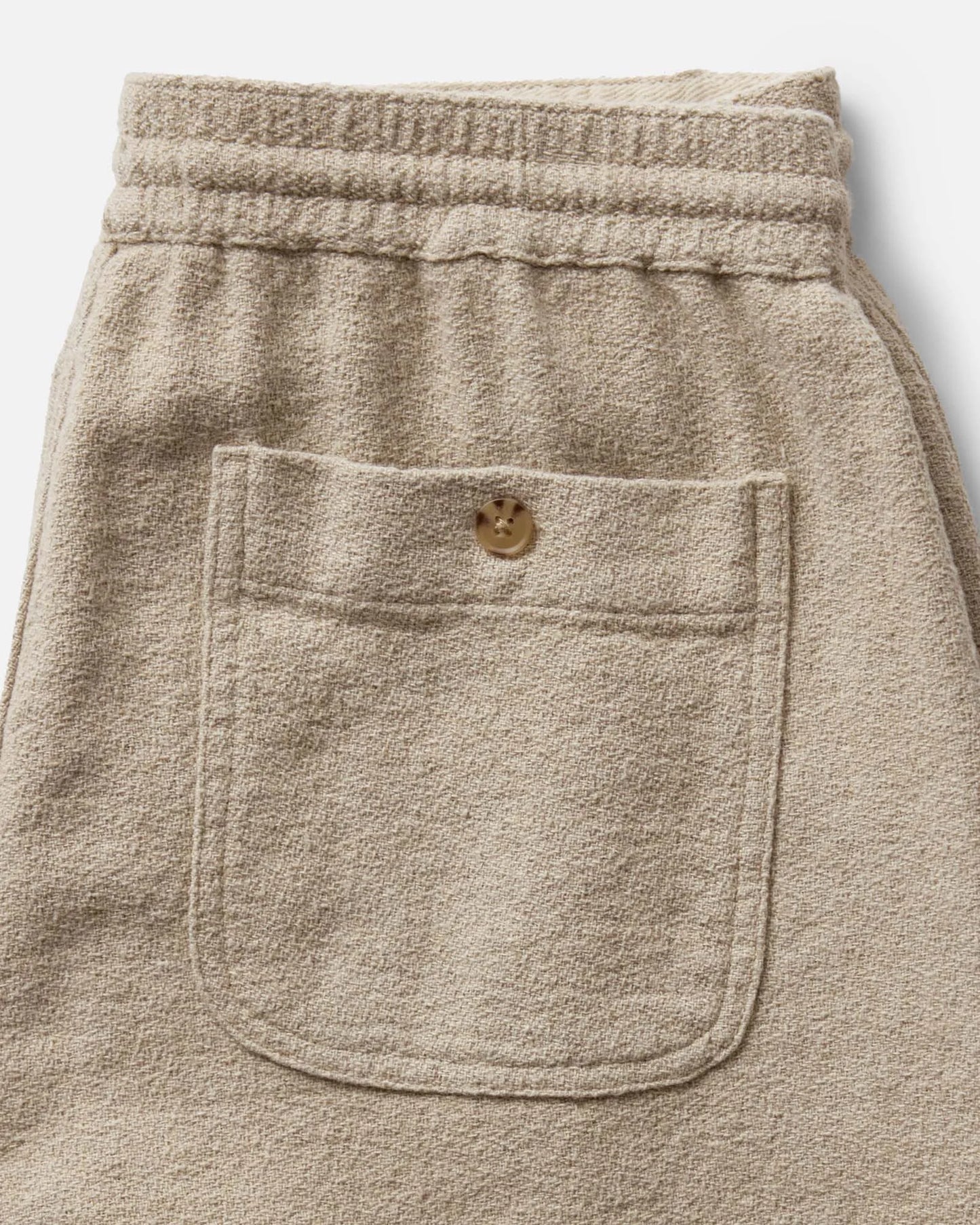 The Apres Short in Heather Oat Crepe