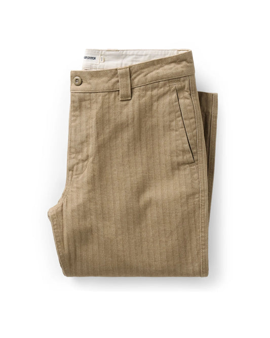 The Emlen Pant in Khaki Herringbone