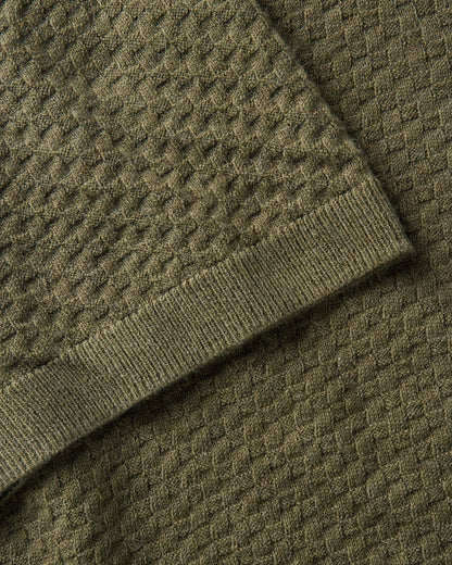 The Arlo Sweater Polo in Cilantro Texture Knit