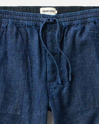 The Breakwater Pant in Rinsed Indigo Hemp Denim