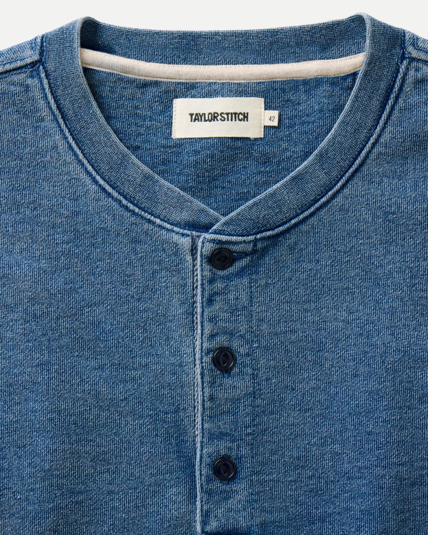 The Sunset Henley in Washed Indigo Terry
