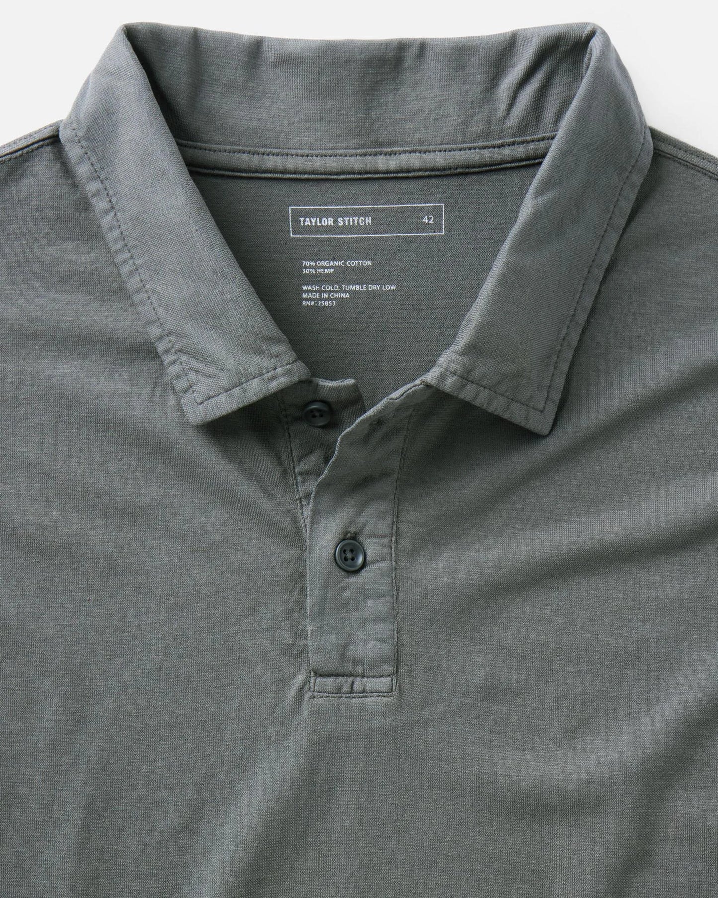 The Cotton Hemp Polo in Faded Black