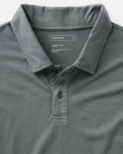 The Cotton Hemp Polo in Faded Black