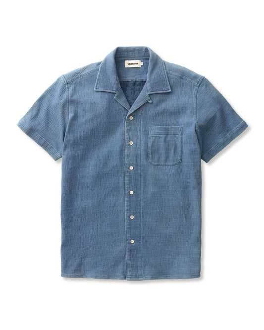 The Hawthorne Shirt in Washed Indigo Crepe