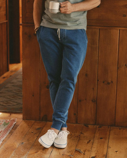 The Sunset Pant in Washed Indigo Terry