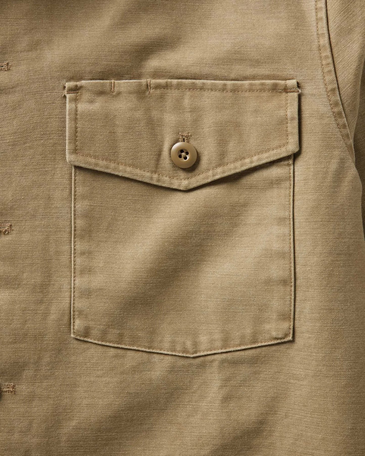 The Surplus Shirt in Field Khaki Reverse Sateen