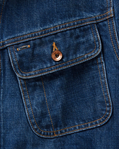 The Long Haul Jacket in Mid Wash Organic Selvedge