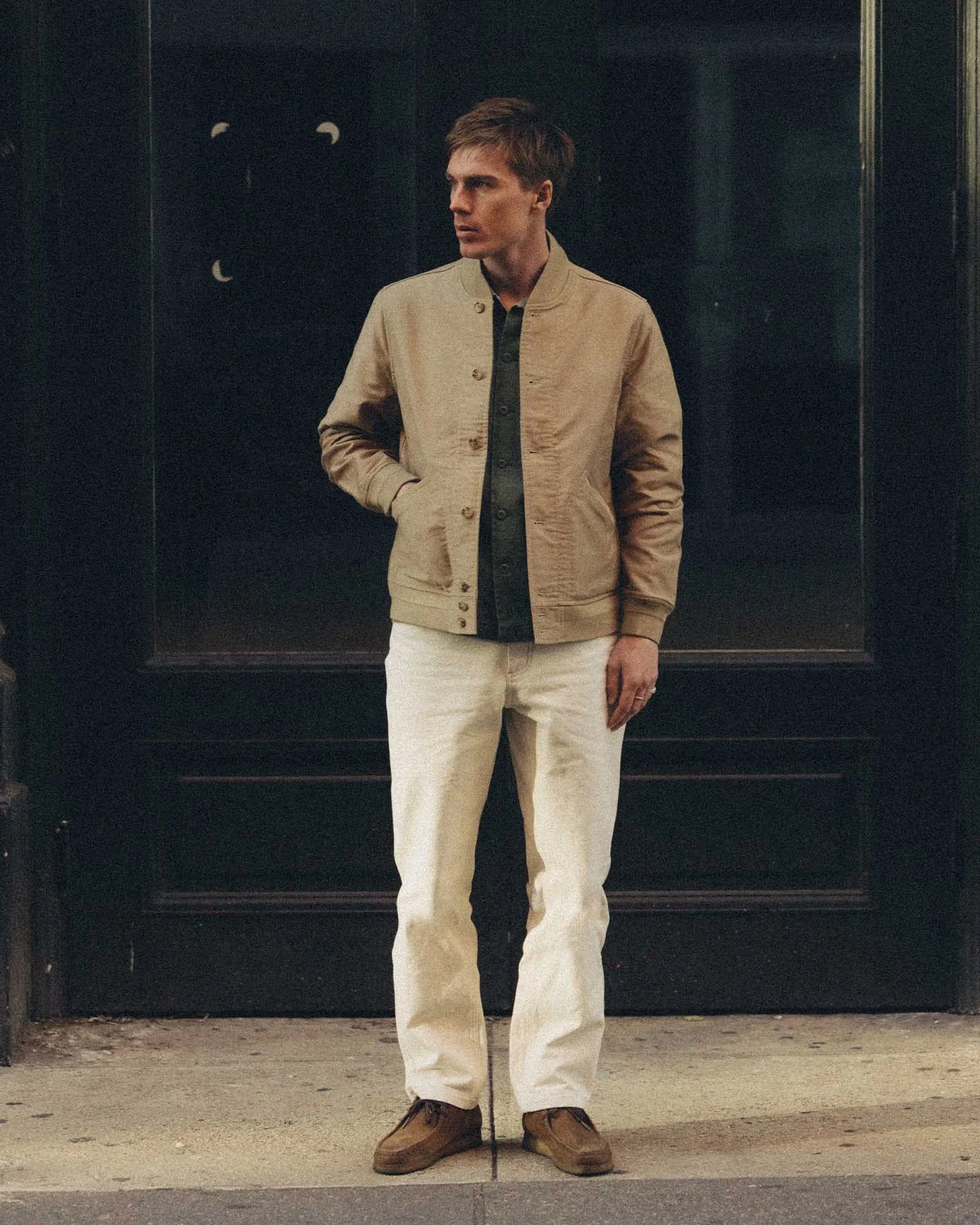 The Clark Bomber in Khaki Bedford Cord