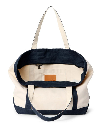 The Schooner Tote in Seeded Natural Chipped Canvas