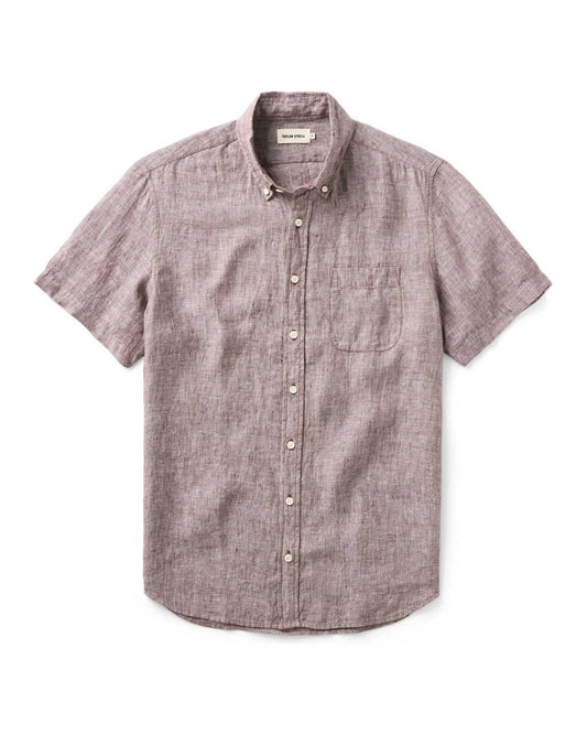 The Short Sleeve Jack in Burgundy Linen