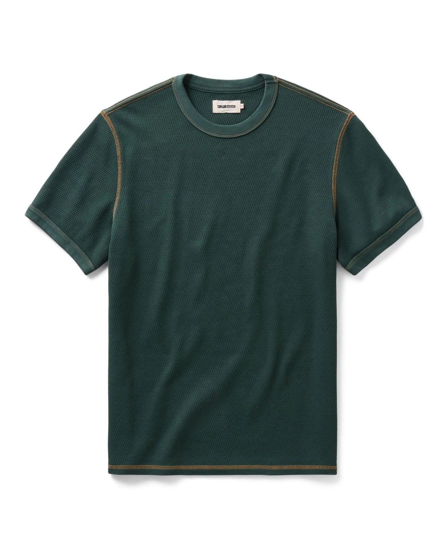 The Organic Cotton Short Sleeve Crew in Dark Forest Waffle