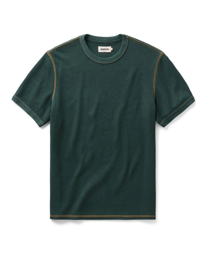The Organic Cotton Short Sleeve Crew in Dark Forest Waffle