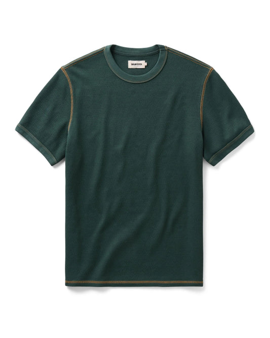 The Organic Cotton Short Sleeve Crew in Dark Forest Waffle