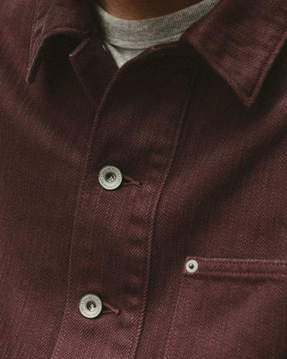 The Milton Overshirt in Burgundy Slub Denim