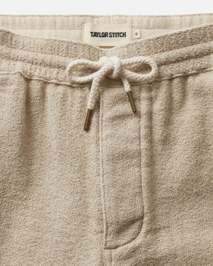 The Apres Short in Heather Oat Crepe
