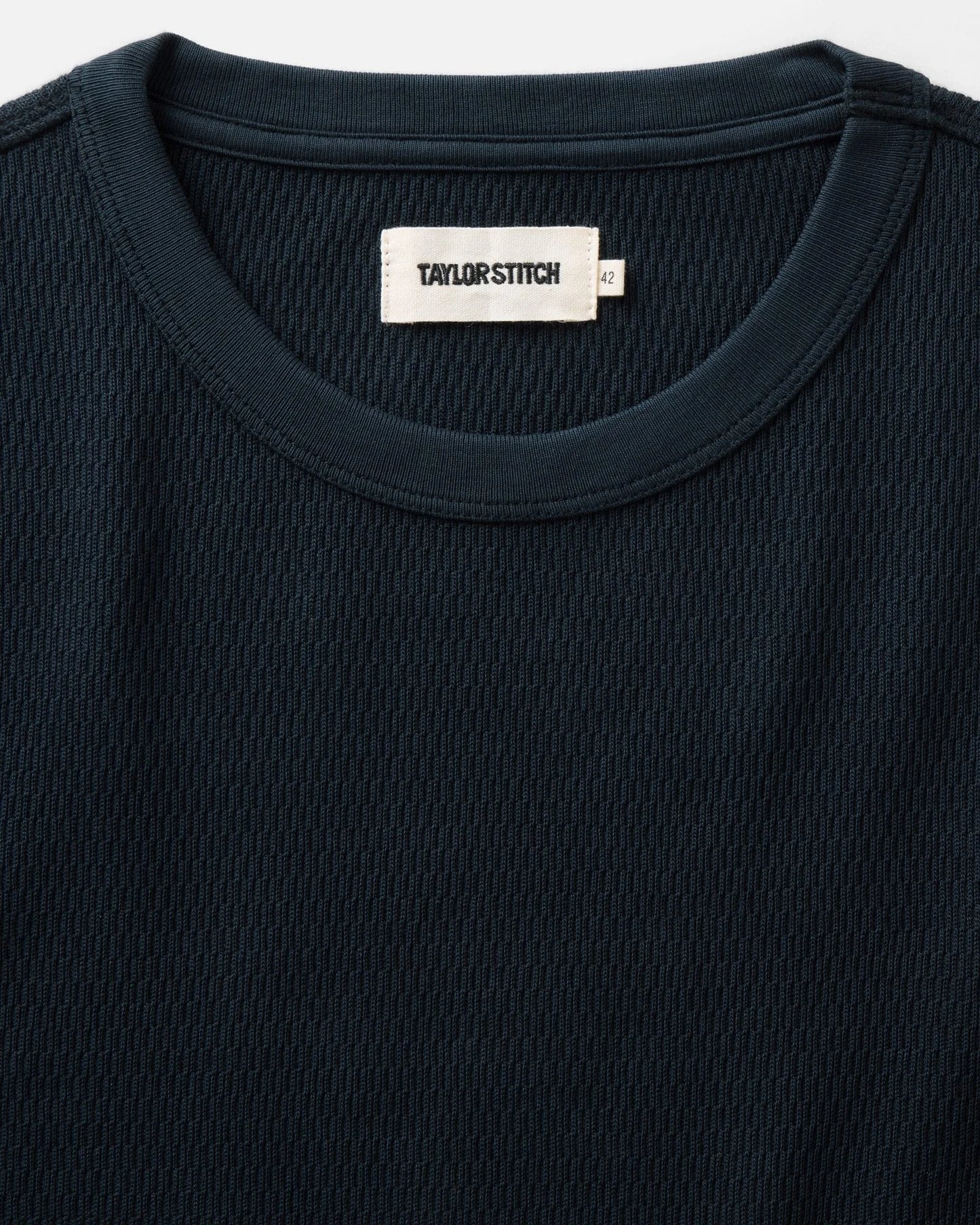 The Organic Cotton Crew in Dark Navy Waffle