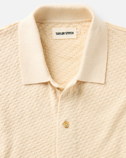 The Arlo Sweater Polo in Oat Texture Knit