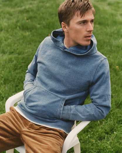 The Sunset Hoodie in Washed Indigo Terry