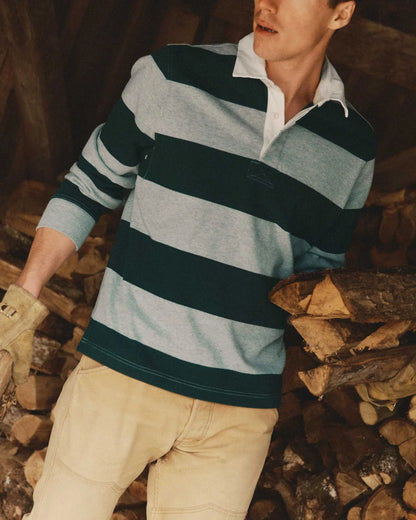 The Rugby Shirt in Dark Forest Stripe