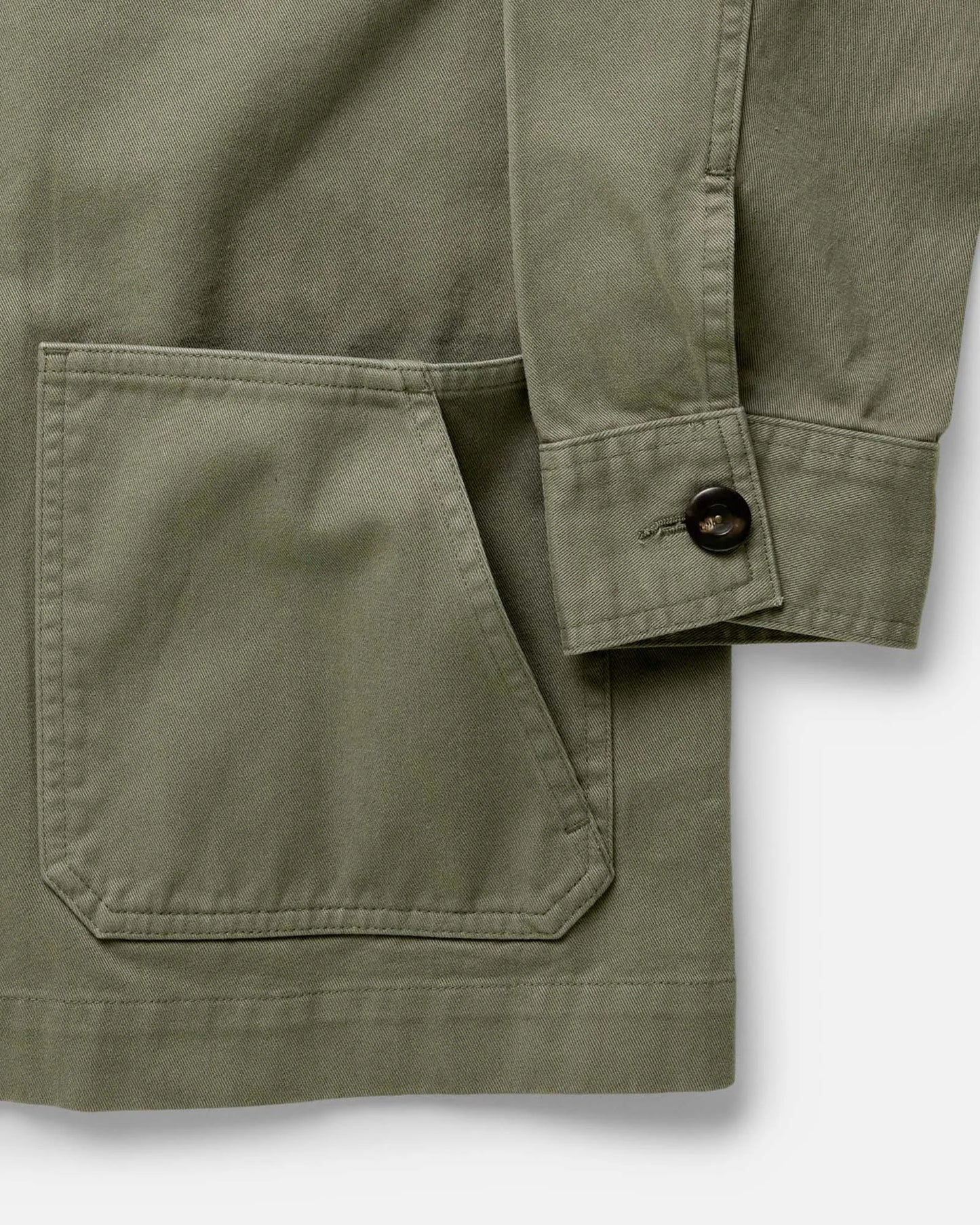 The Ojai Jacket in Organic Smoked Olive Foundation Twill